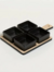 SET X 4 COPETINEROS DE PORCELANA BASE BAMBOO NEGRO - comprar online