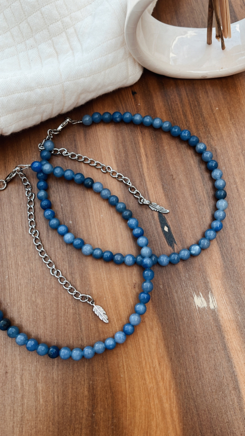 Collar Amelí (ágata azul) - comprar online
