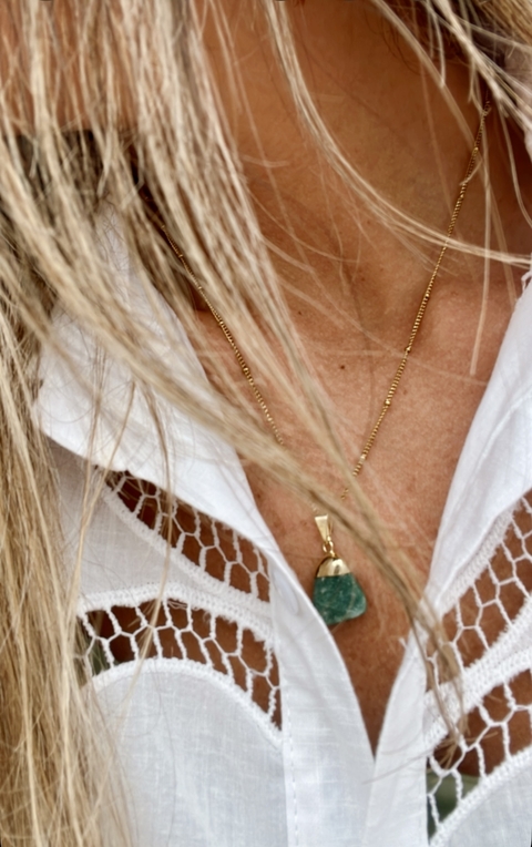 Collar Lucita (cuarzo verde)