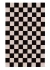 Alfombra Damero de diseño a cuadros en blanco y negro, rectangular.
