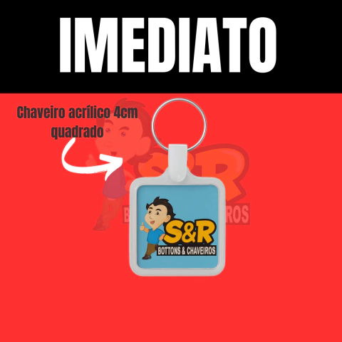 URGENTE - Chaveiro DUAS FACES QUADRADO ACRÍLICO 4cm (NORMAL - URGENTE OU IMEDIATO) na internet