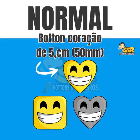 Imagem do Botton QUADRADO ou CORAÇÃO personalizado 5cm