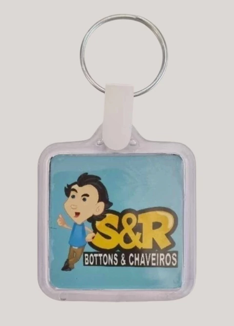 Chaveiro DUAS FACES QUADRADO ACRÍLICO 4cm - comprar online