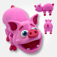 Porco Articulado (Impressão 3D) | Figura de Porco Articulado 3D | Brinquedo Interativo 3D | Porco Articulado 3D | Produto Articulado 3D | Porco de Plástico 3D | Brinquedo Criativo 3D | Acessório Criativo 3D | Porco Realista 3D | Brinquedo Educativo 3D | P