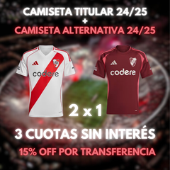 CAMISETA TITULAR DE RIVER 24/25 + CAMISETA ALTERNATIVA DE REGALO - OFERTA 2X1