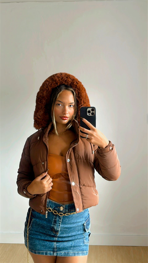 JAQUETA PUFFER MARROM