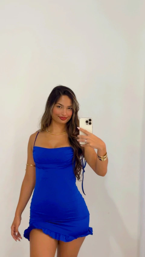 VESTIDO CURTO AZUL COSTAS ABERTAS