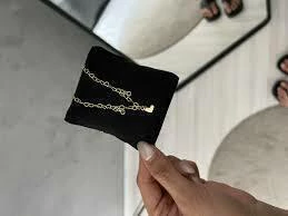 Pulseira Elos Coração + Pedrinha Dourado - Cód. PL165 - comprar online