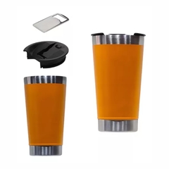 Copo Térmico Personalizado com tampa e abridor - 473ml - CarinTec Carimbos