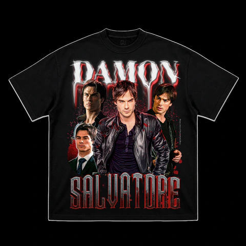 Camiseta Oversized Boxy Unissex - Damon Salvatore