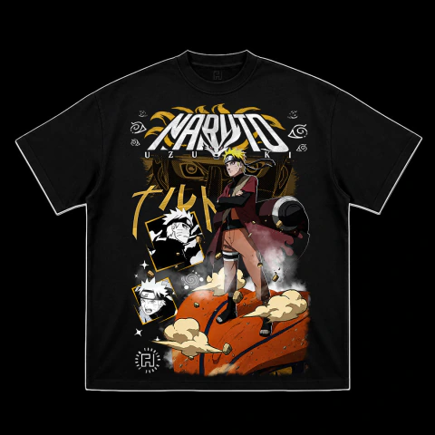 Camiseta Oversized Boxy Unissex - Naruto Uzumaki