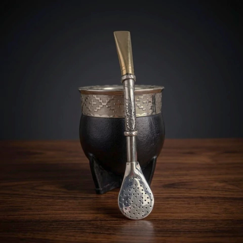 Mate Imperial V. Cincelada y Aplique + Bombillon Cincelado Doble Virola