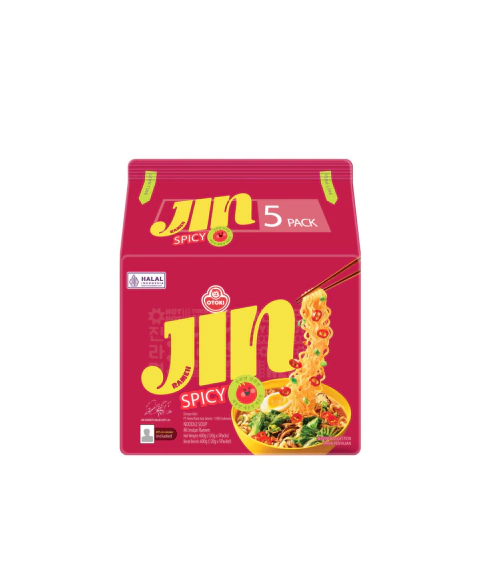 OTTOGI Jin Ramen Spicy Pack x5 LIMITED EDITION BTS - comprar online