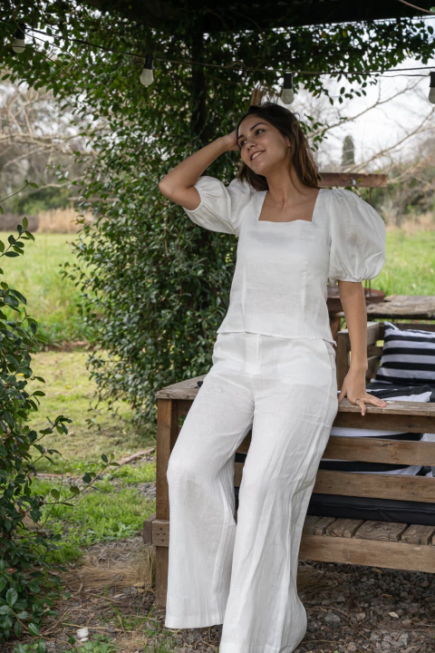 Pantalon Cata Blanco - comprar online