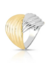 Anel detalhado Em Dois Banhos, banho de ouro 18k e Banho de Ródio branco - comprar online