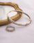 Pulseira Bracelete Cravejado Inspiração Banho de Ródio Branco com Detalhes em Ouro 18k - comprar online