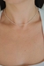 Colar Choker mini perólas com banho de ouro 18k, 35cm
