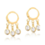 Brinco Argolas 3 Cristais banho de ouro 18k - comprar online