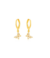 Brinco Argola Pingente Borboleta Cravejada com Zircônias Cristais Banho em Ouro 18k