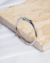 Pulseira Bracelete Design Prego Banhado em Ródio Branco