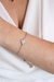 Pulseira Trevo Cravejado Banho de Ródio Branco