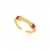 Anel Aparador Regulável Pedra Rubelita Rosa Banho Ouro 18k - comprar online