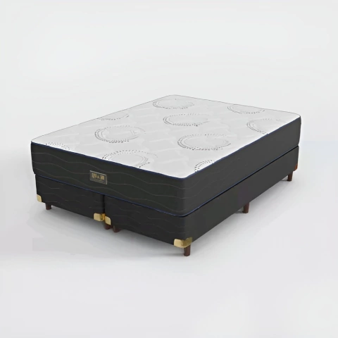 CONJUNTO PAMPA PLUS GOLD SERIES 200 x 200 x 25 ESPUMA DENSIDAD 51, TELA TEJIDO DE PUNTO, MÁS DOS BOX GOLD SERIES 100 X 200. - comprar online