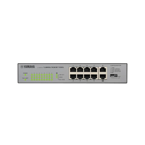Yamaha Switch de Red con 10 puertos RJ45, puertos para alimentacion PoE:1-9 + 1Link Port.30WMax desde cada puerto(todos los puertos 70W) SWR2100P-10G - comprar en línea
