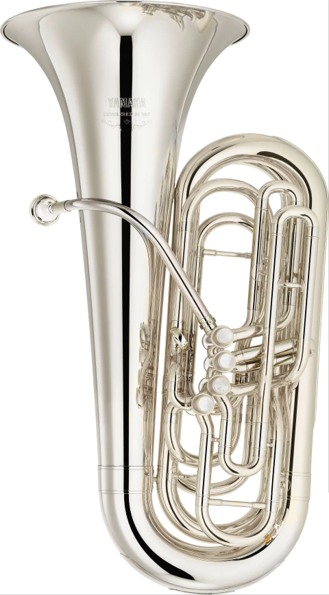 Yamaha Tuba Profesional en C, 4 pistones de accion frontal plata YCB621S - comprar en línea