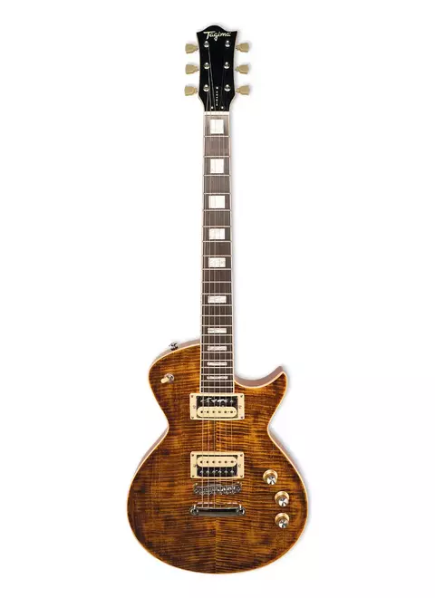GUITARRA ELECTRICA TIPO LP CLASSIC SERIES, COLOR TRANSPARENT AMBER, CUERPO DE CAOBA AFRICANA CON TAPA DE ARCE FLAMEADO, M?STIL DE CAOBA Y DIAPAS?N DE TECHWOOD, DOS PASTILLAS HUMBUCKER TAGIMA ALNICO 5 Y UN PUENTE TUNE-O-MATIC. OFRECE UN INTERRUPTOR DE 3 POSICIONES, DOS CONTROLES DE VOLUMEN Y UNO DE TONO. INCLUYE HARDCASE. - comprar en línea