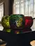 Portavela Decorativo de Vidrio Amarillo, Rojo y Violeta - tienda online