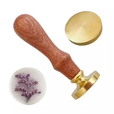 Mango De Madera y Sello Circular Liso para Lacre - comprar online
