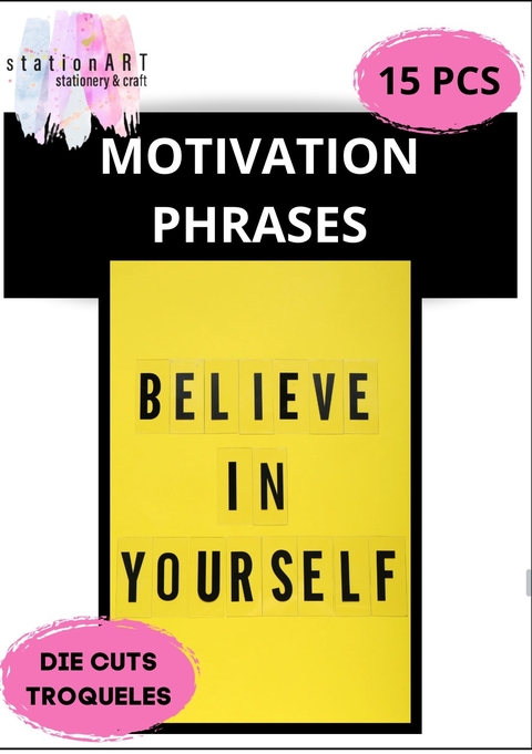 DIE CUTS "Carteles con Frases Motivadoras" 15 piezas. STATIONART - comprar online