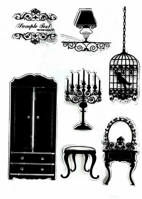 Sello de Silicona "MUEBLES VINTAGE" 16x11cm - comprar online