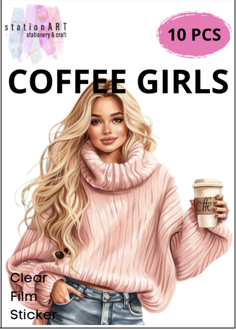 SET de Stickers "COFFEE GIRLS" - 10 piezas. STATIONART - comprar online