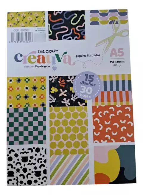 Papel para Scrapbooking IBICRAFT "CREATIVA" A5 180grs 30 hojas - comprar online