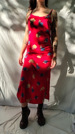 Long Dress red Flowers - tienda online