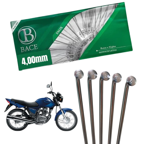 Jogo Kit Raio Bace 4,0mm Titan KS Aço Inox Dianteiro E Traseiro - comprar online