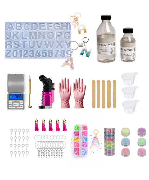Kit Resina Epoxi 2:1 300g Intermedio + Moldes + Pigmentos