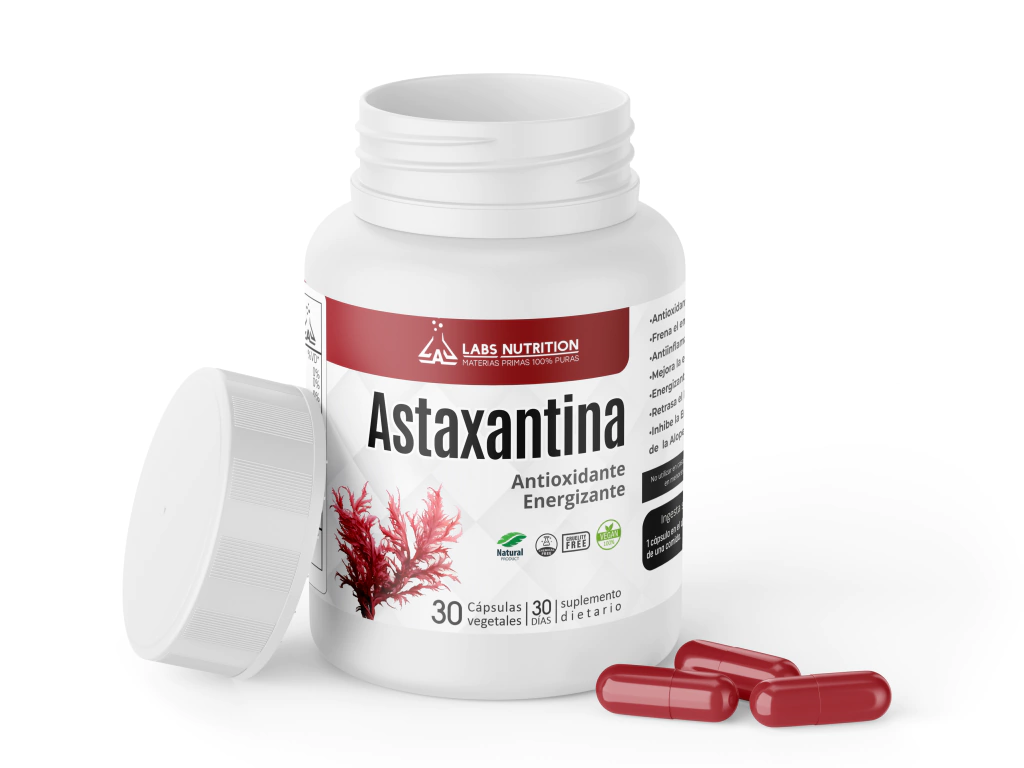 ASTAXANTINA 12 mg - Antioxidante, Piel, Ojos, Articulaciones (30 capsulas)