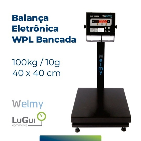 Balança Industrial WPL Bancada 100kg/10g 40x40 - Welmy - comprar online