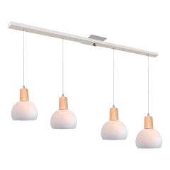 Lampara Colgante 4 Luces Bocha Madera Nordico Escandinavo - tienda online