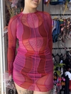 VESTIDO MICROTUL ROJO FUCSIA