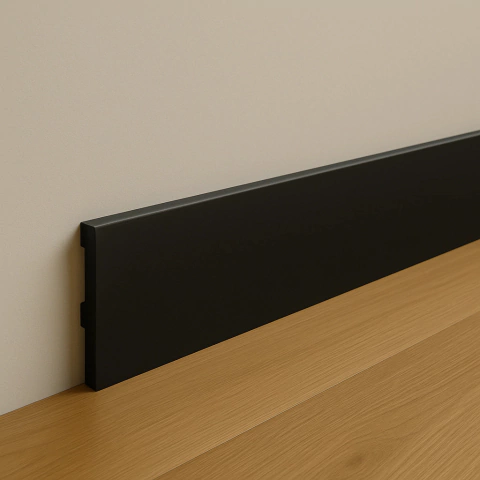 Rodapé Poliestireno 15cm Liso Preto 1m PEX - comprar online