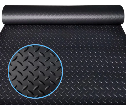 Tapete Piso de Borracha Diamante 3mm Antiderrapante 8m² 1,00 x 8,00m Pex