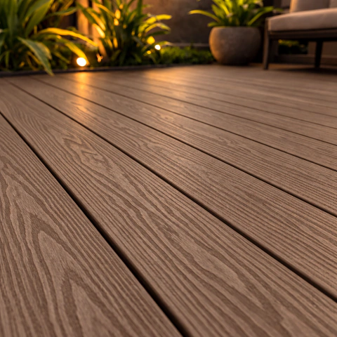 Deck para Área Externa em WPC Teca 290 × 14,6 × 2,6 cm PEX