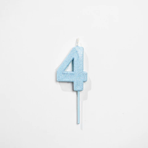 VELA NUMERO PARAFINA CELESTE - comprar online