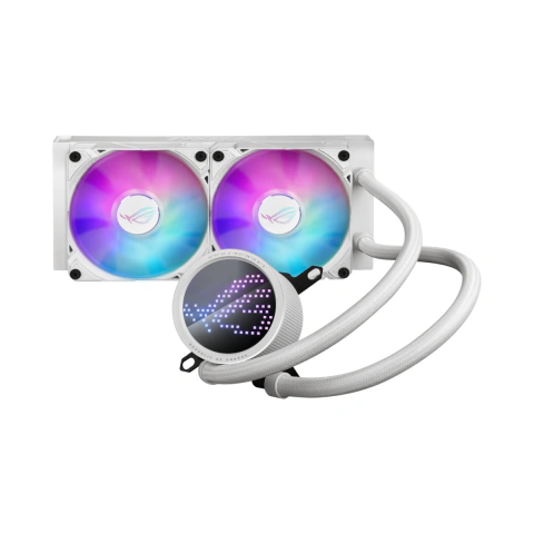 Water Cooler Asus ROG Ryuo III 240, ARGB, Branco, 240mm, Intel, AMD, Tela LED Anime Matrix, Bomba Asetek 8a Gen