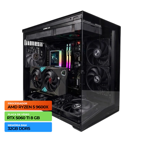 PC Gamer AMD Super VI: AMD Ryzen 5 9600X, GeForce RTX 5060 Ti 8GB, 32GB DDR5, SSD 1TB - comprar online