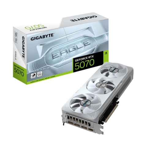 Placa de Vídeo GeForce RTX 5070 Eagle OC ICE  - GV-N5070EAGLEOC ICE-12GD Compre agora na Livestore Online: https://www.livestoreonline.com.br/ com frete grátis para Sul, Sudeste e Brasília!